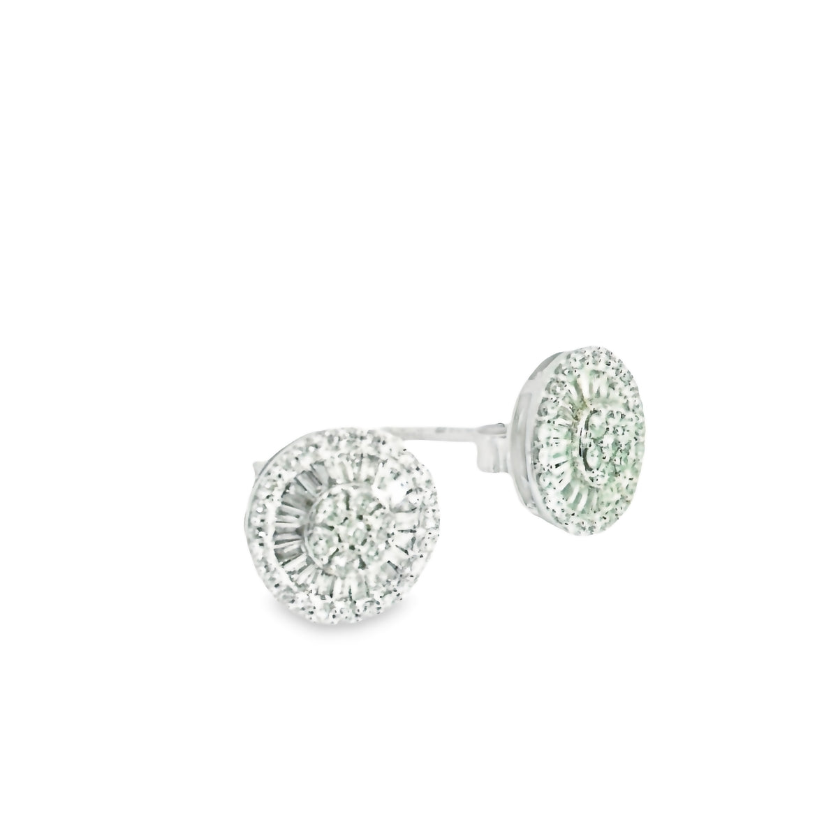 Bianco Diamond Halo Stud Earrings - 18K White Gold