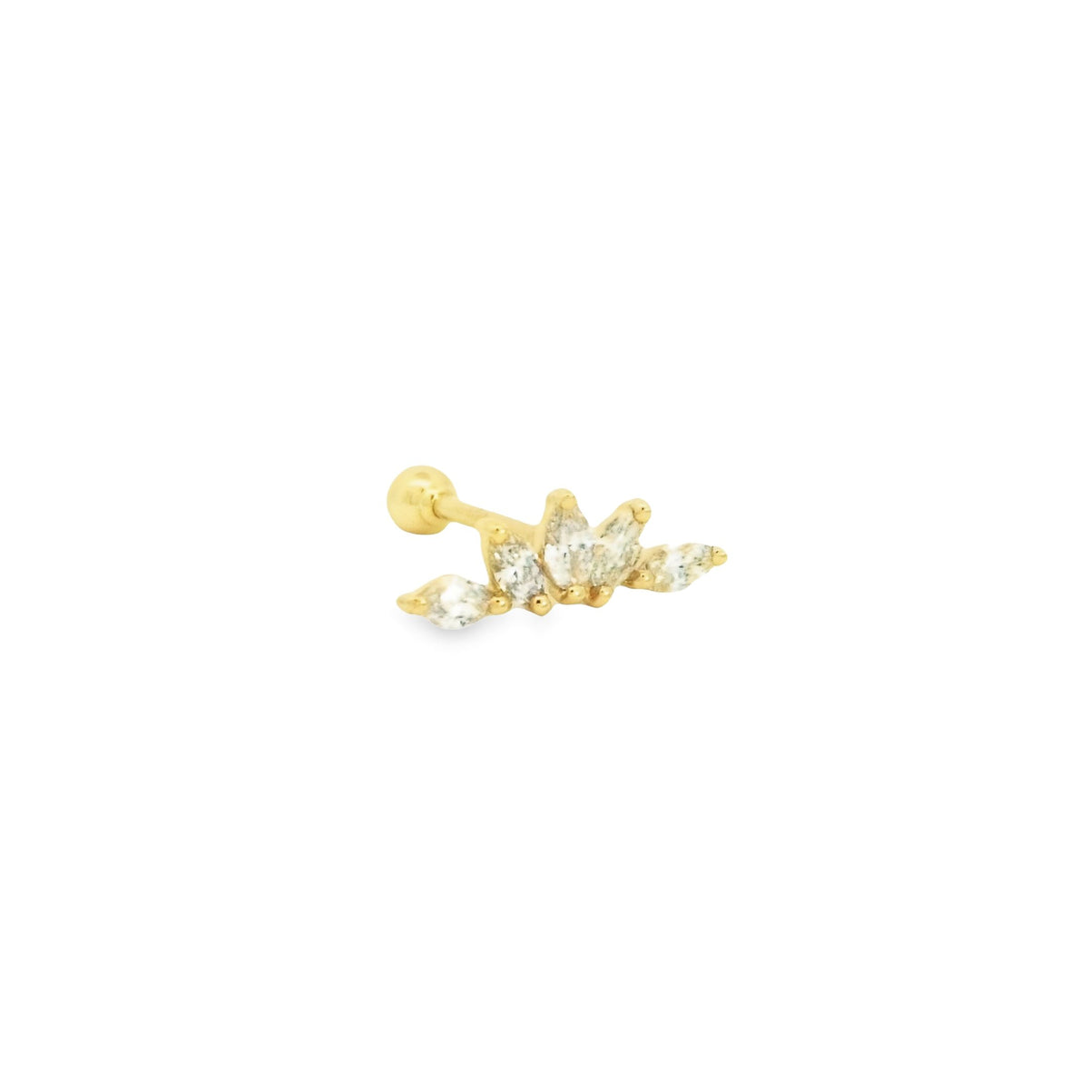 Diamond Leaf 18K Gold Piercing