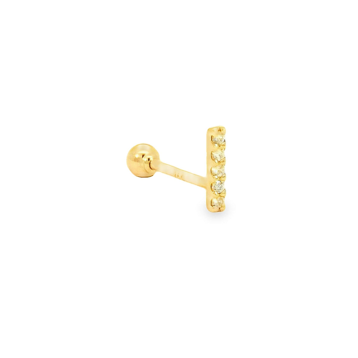 Diamond Bar 18K Gold Piercing
