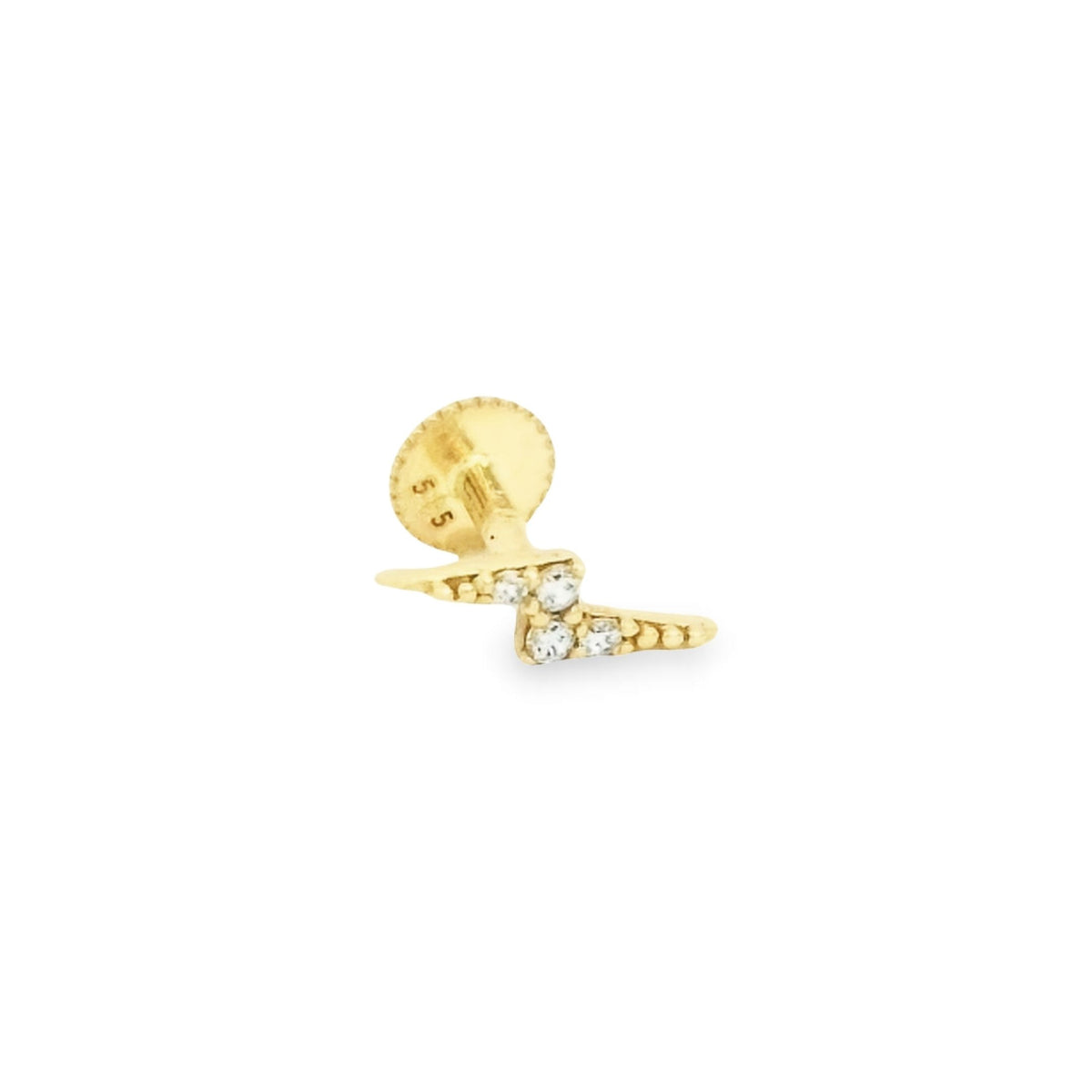 Small Lightning 14K Gold Piercing