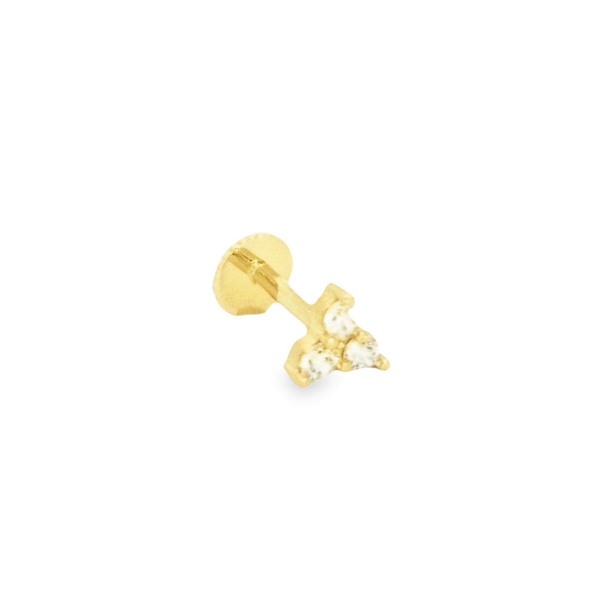 Trio - Zirconia 14K Gold Piercing