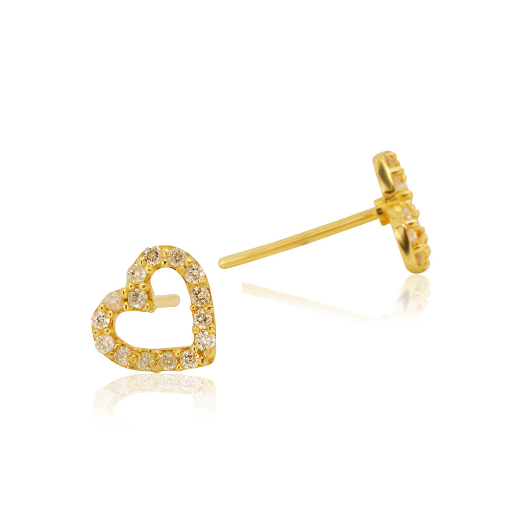 Shine Heart 18K Gold with Diamonds Earring