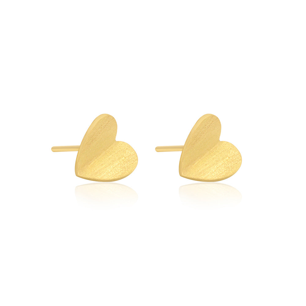 Paper Heart 18K Matte Gold Earring