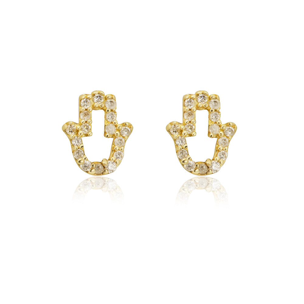 Diamond Hamsa Hand Earring