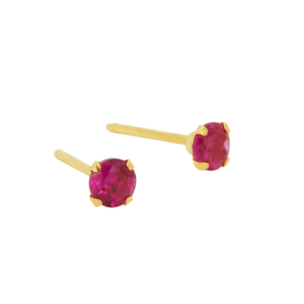 Pink Dot 18K Gold Earring