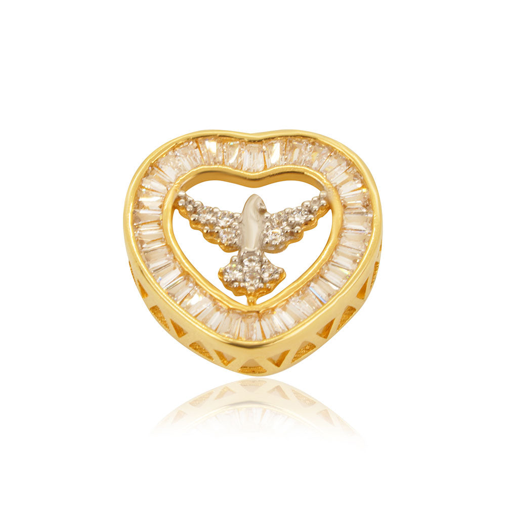 Holy Spirit Love 18K Gold and Zirconia Pendant