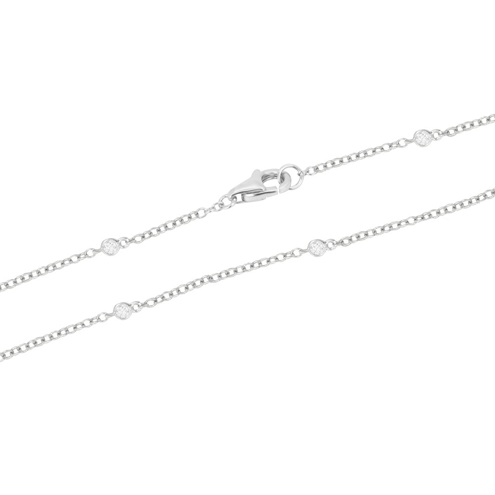 Milano Diamond Necklace 16.5 In - 18K White Gold