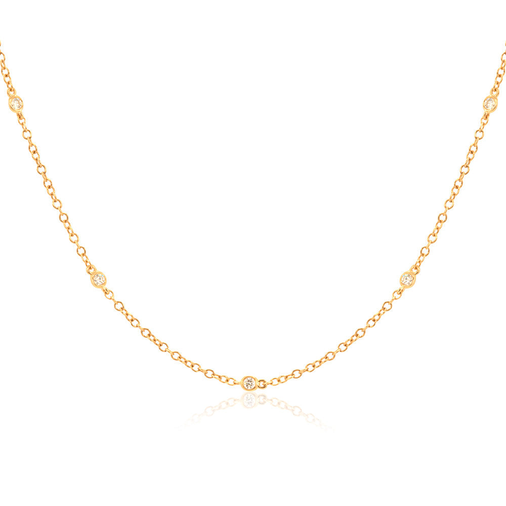 Milano Diamond Necklace 16.5 In - 18K Gold