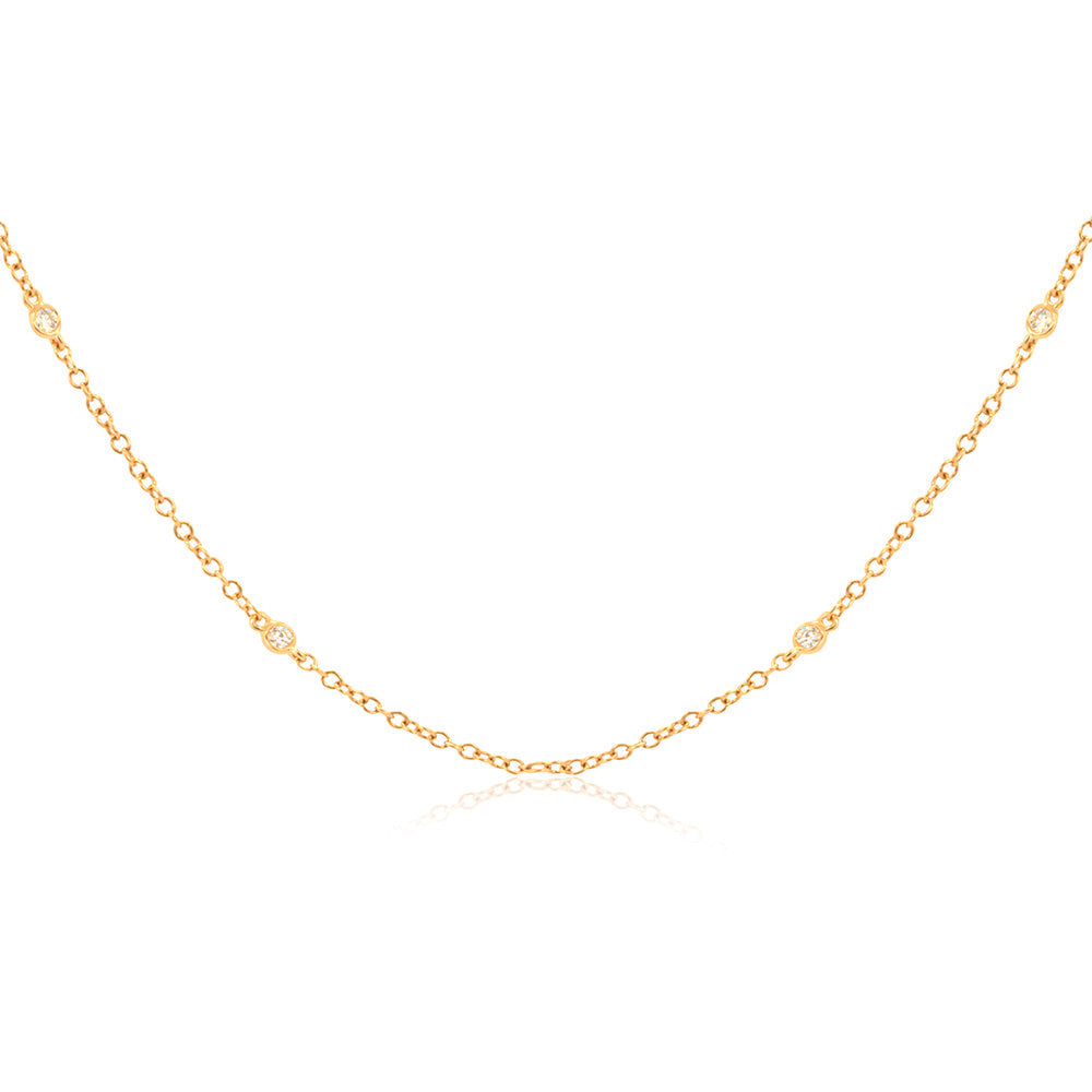Milano Diamond Necklace 16.5 In - 18K Gold