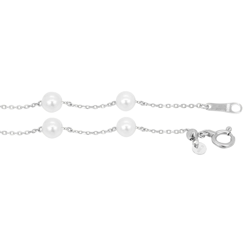 Delicate Pearl White Gold Bracelet