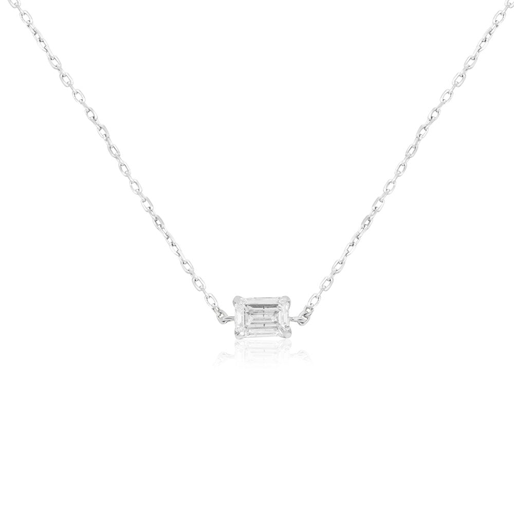 Emerald Cut Diamond 18K White Gold Bracelet