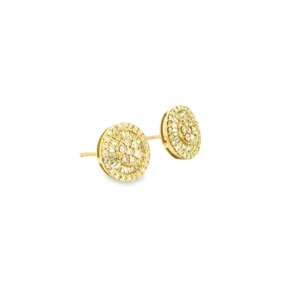 Bianco Diamond Halo Stud Earrings - 18K Gold