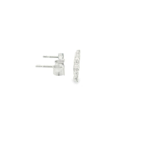 Diamond Pave Cross 18K White Gold Earring