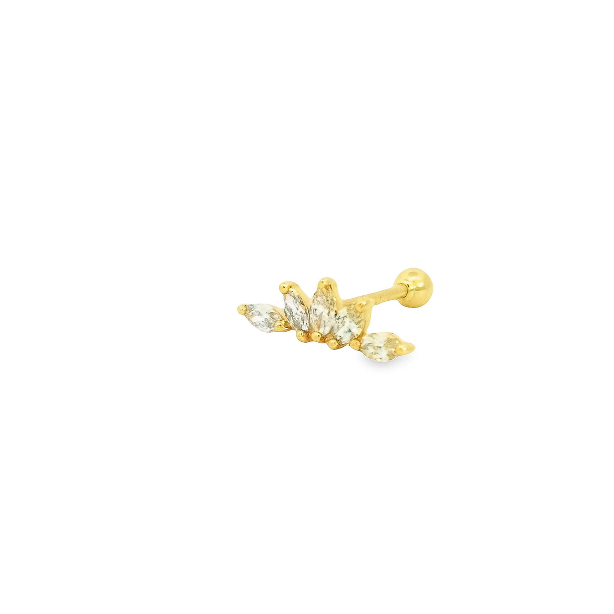 Diamond Leaf 18K Gold Piercing