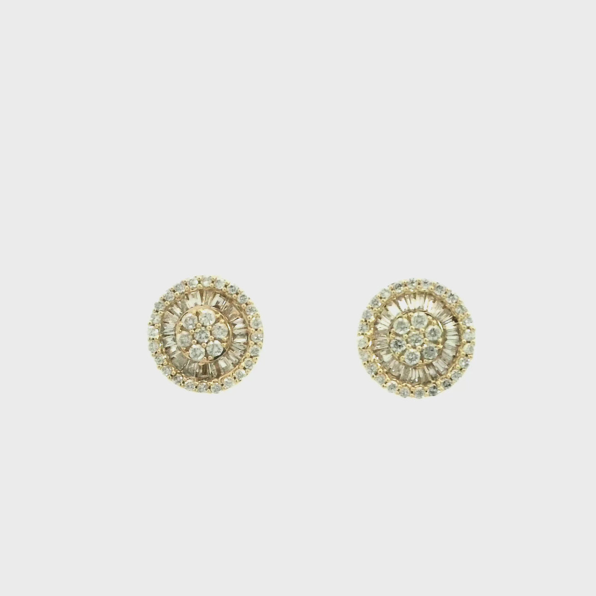 Bianco Diamond Halo Stud Earrings - 18K Gold