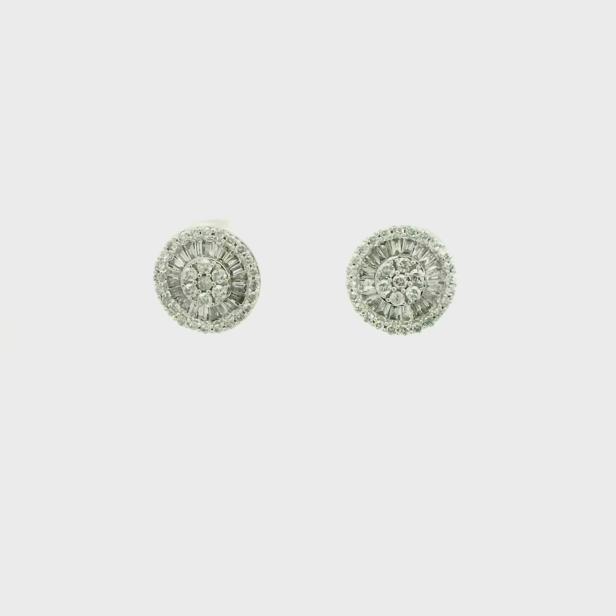 Bianco Diamond Halo Stud Earrings - 18K White Gold