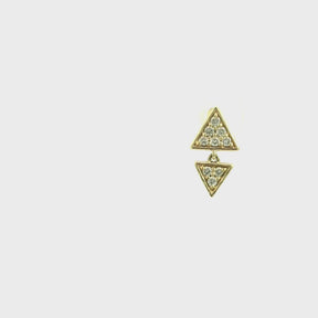 Elegant Geometric Triangle Shaped 18K Gold Piercing