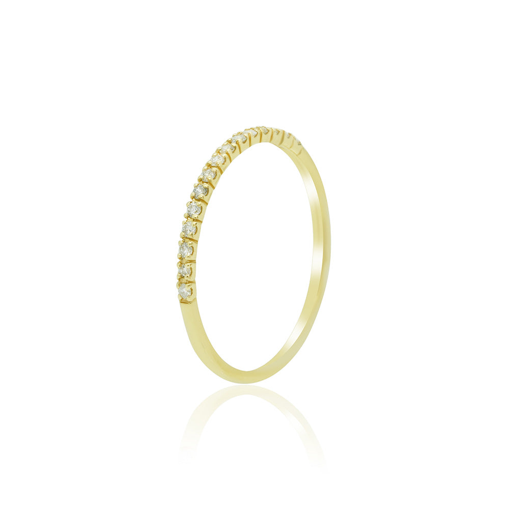Wedding Band 18K Gold Ring with Diamonds