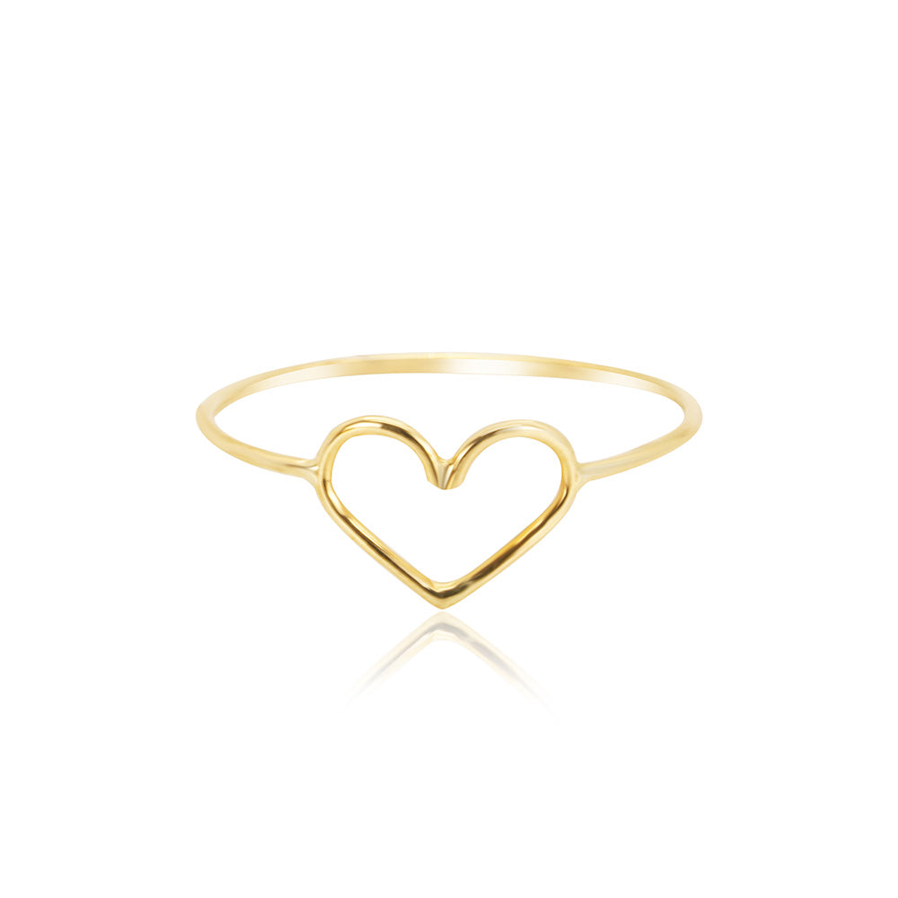 Gold Open Heart 18K Gold Ring