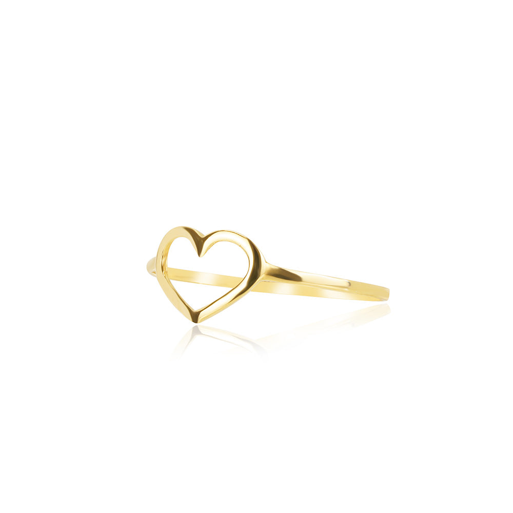 Gold Open Heart 18K Gold Ring