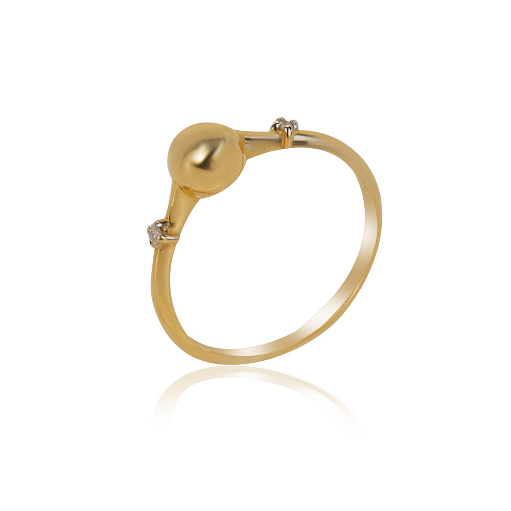 Sphere with diamonds 18K Gold Ring