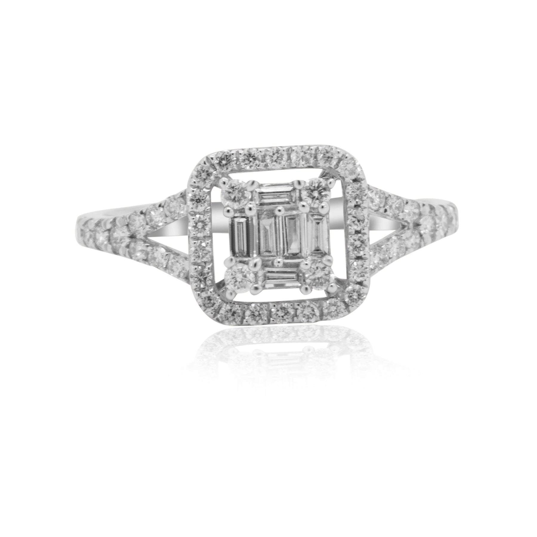 Elizabeth Diamond Pave Ring 18K White Gold