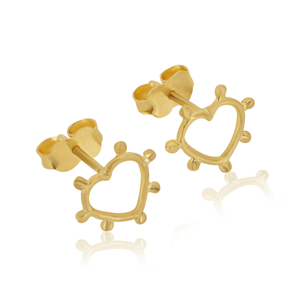 Matte Heart 18K Gold Earring