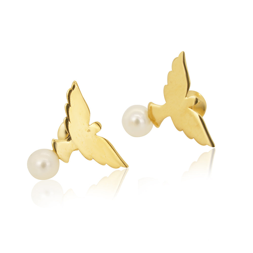 Holy Spirit 18K Gold with Pearl Earring