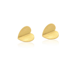 Paper Heart 18K Matte Gold Earring