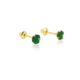 Green Dot 18K Gold Earring
