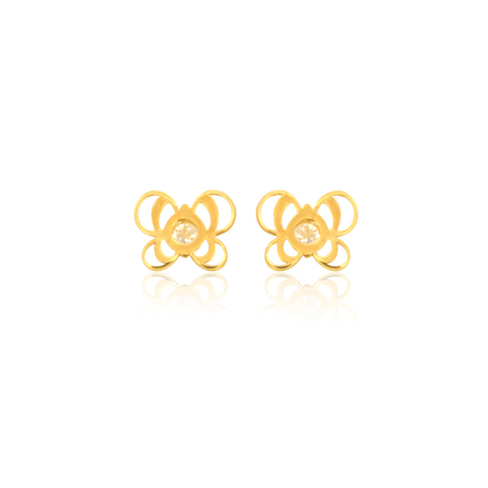 Fantasy Butterfly 18K Gold Earring