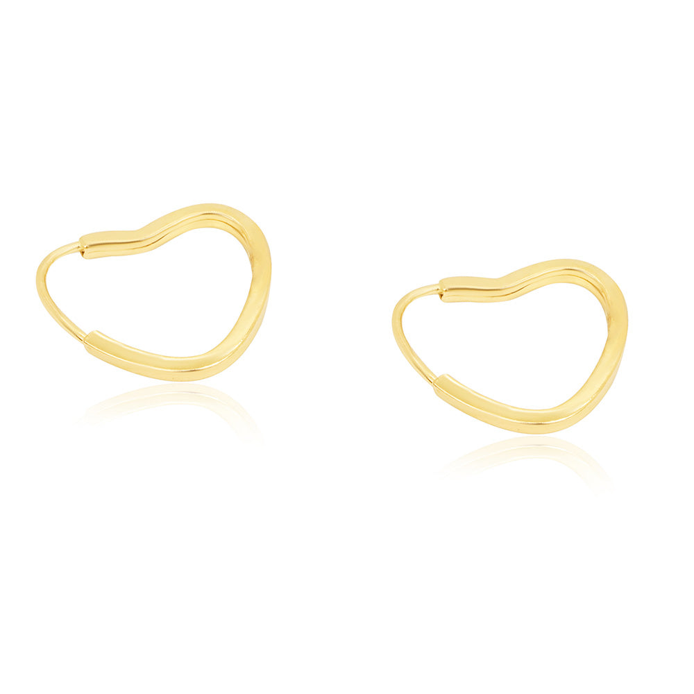 Open Heart 18K Gold Earring - Small