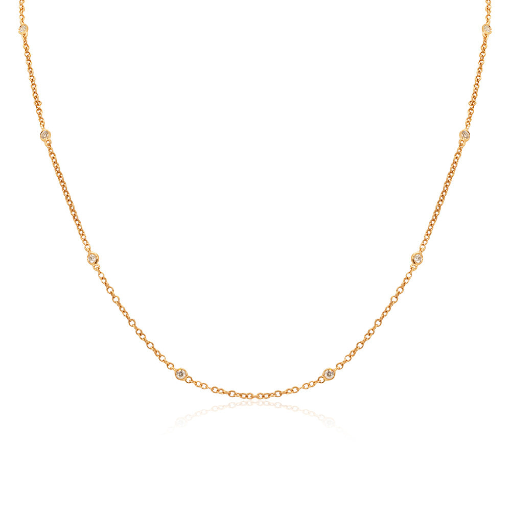 Milano Diamond Necklace  16.5 In - 18K Rose Gold