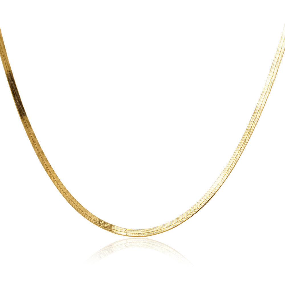 Herringbone Choker 18K Gold Necklace