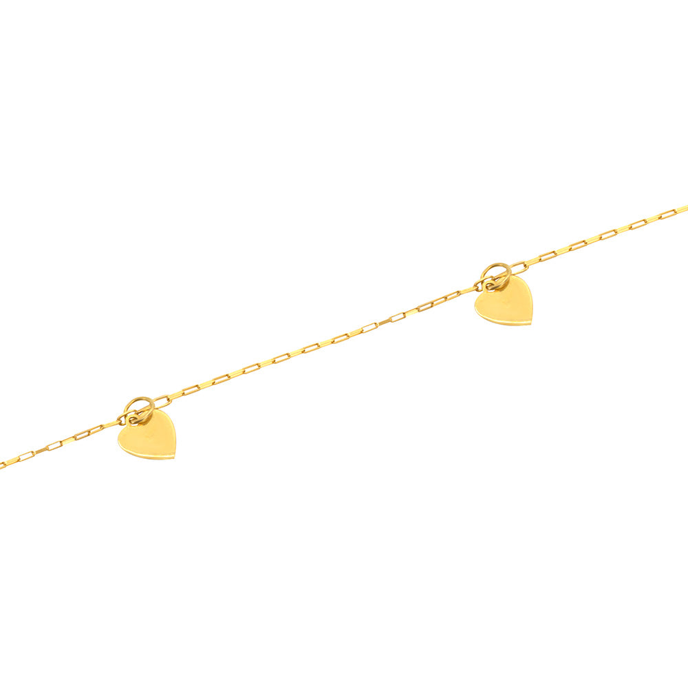 Heart Charm 18K Gold Necklace 17.7 In
