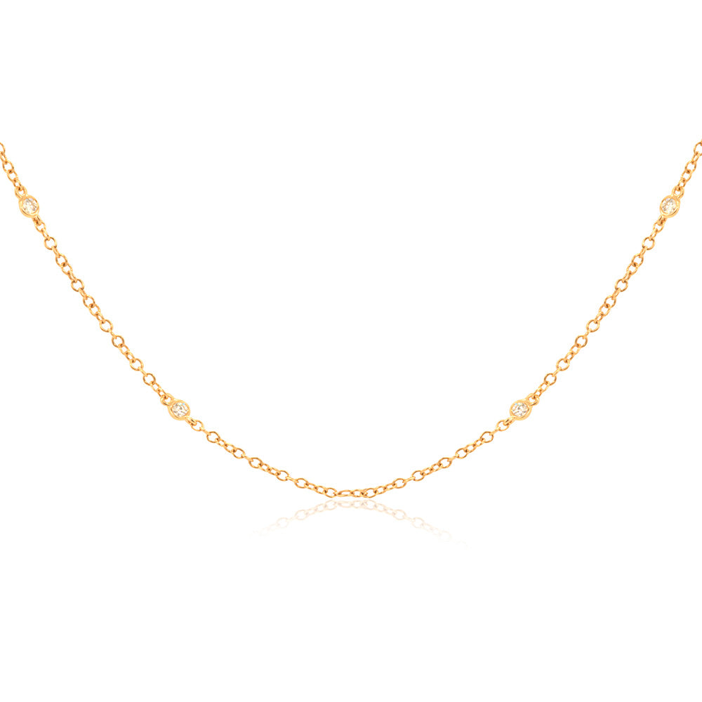 Milano Diamond Necklace  16.5 In - 18K Gold